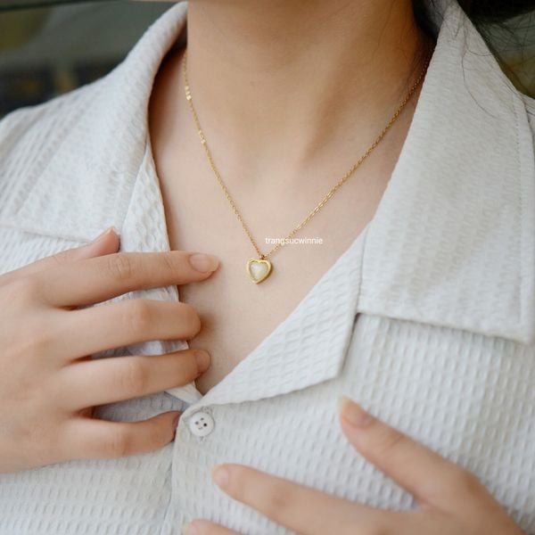  Dây chuyền titan Tim Opal 