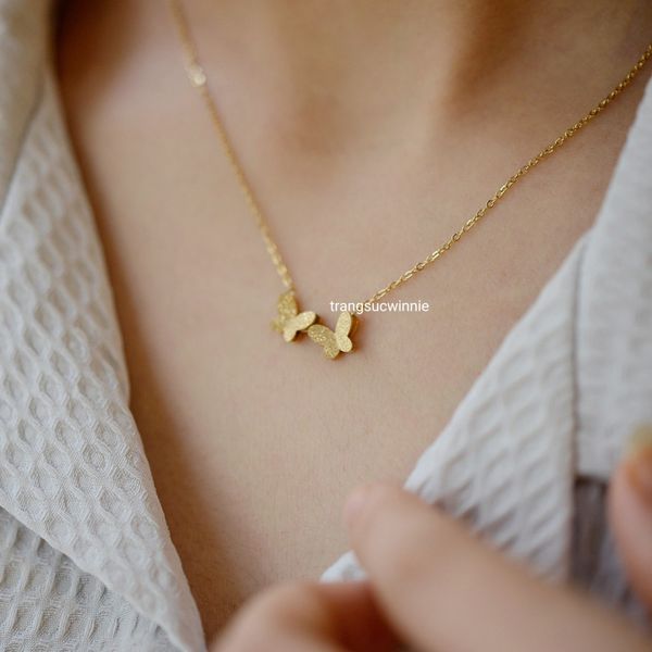  Dây chuyền titan Tiny bướm matte VG 