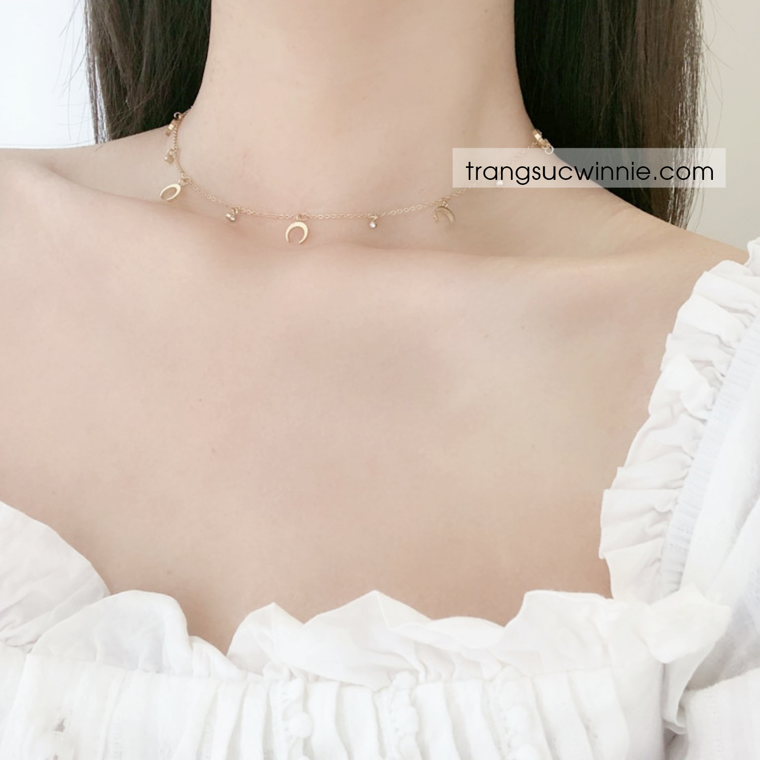  Dây chuyền titan Tiny Cresent 