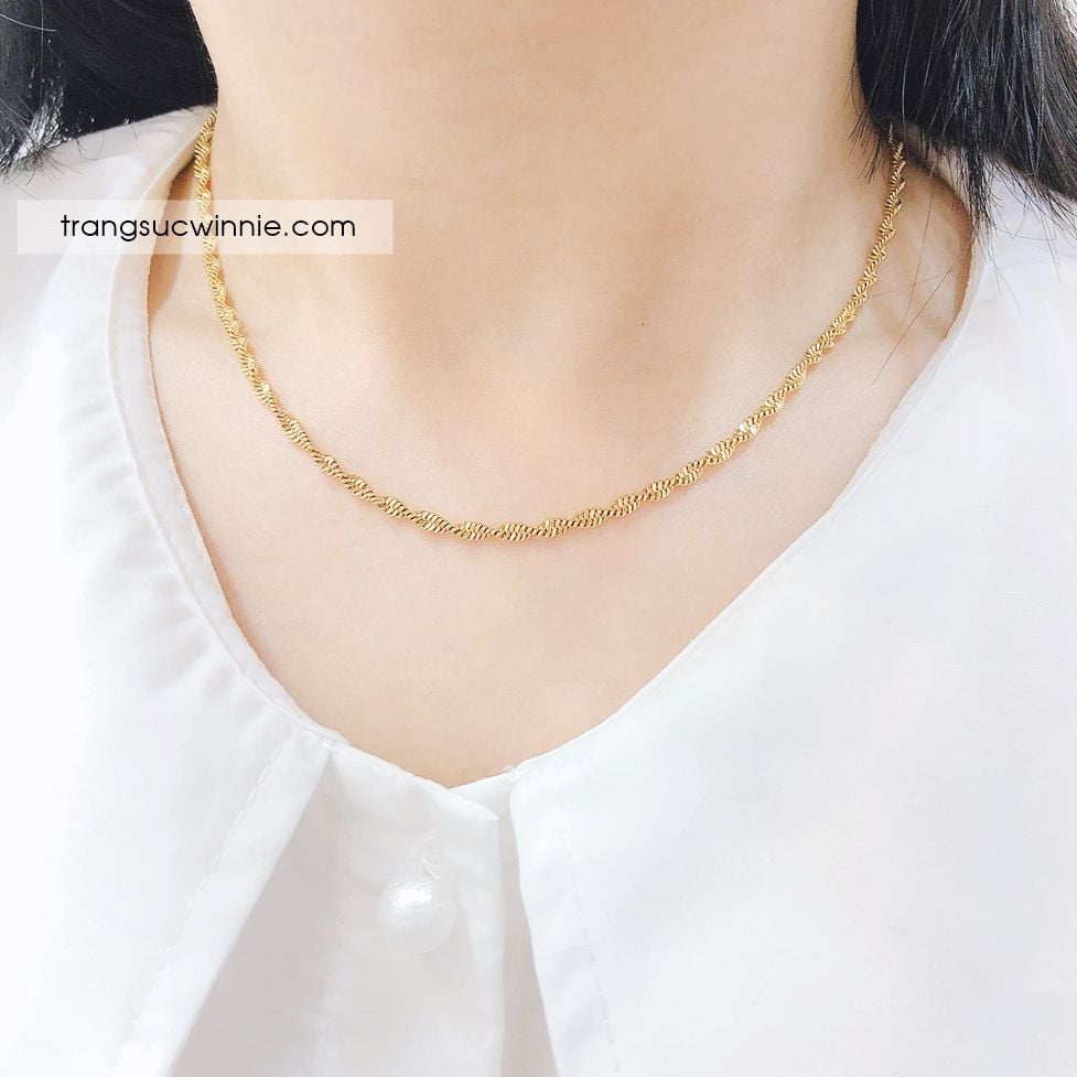  Dây chuyền titan twist gold 