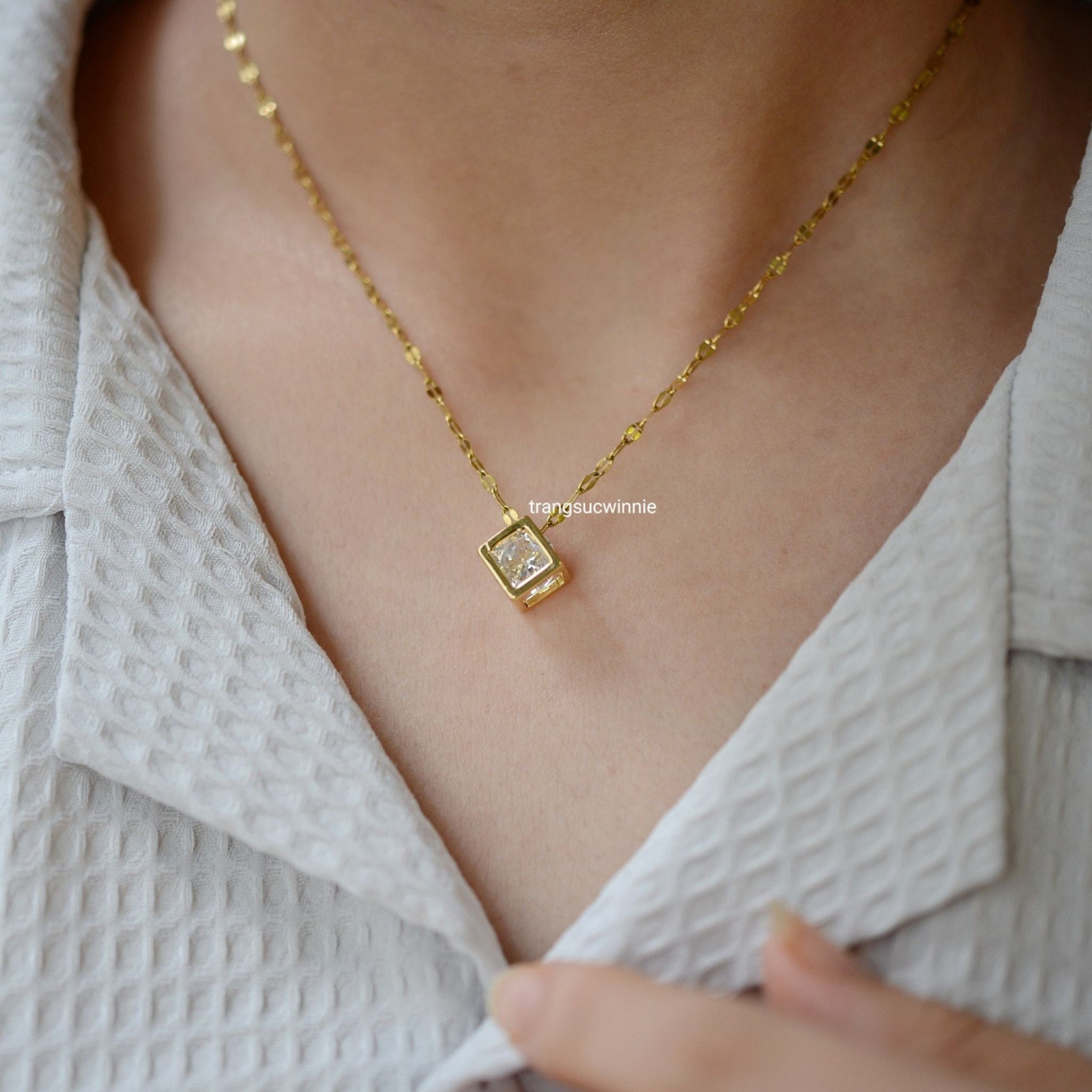  Dây chuyền titan Twist cube 