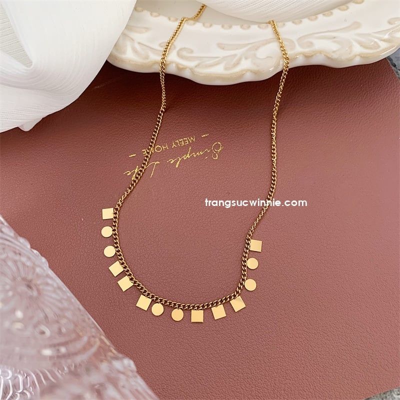  Dây chuyền titan vuông mảnh 