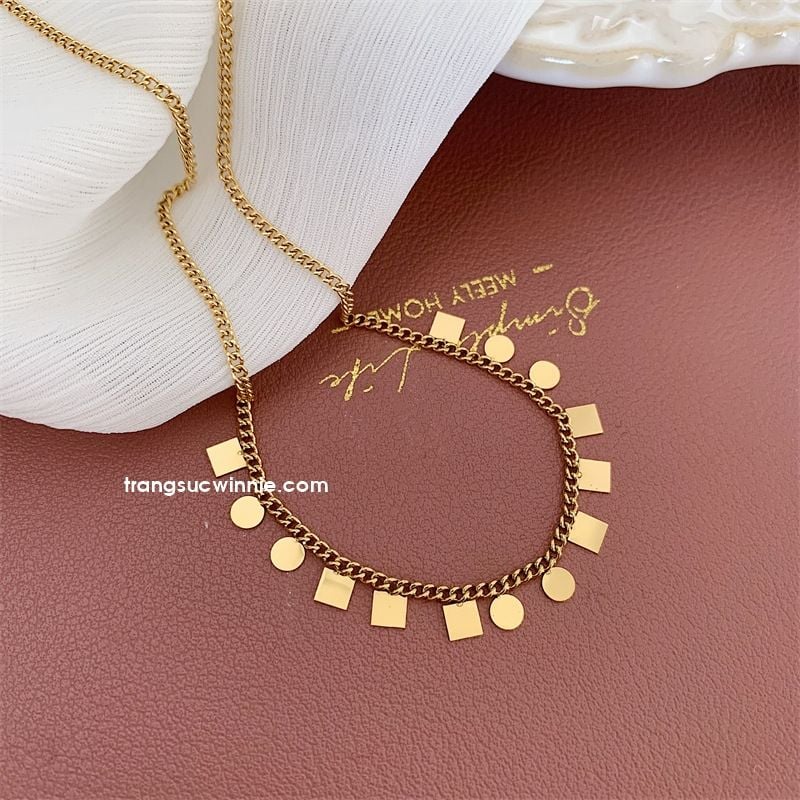 Dây chuyền titan vuông mảnh 