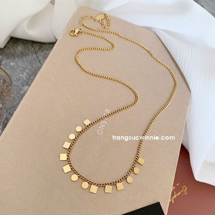  Dây chuyền titan vuông mảnh 