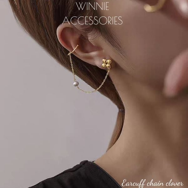  Hoa tai Titan Earcuff Chain Clover (1 chiếc) 