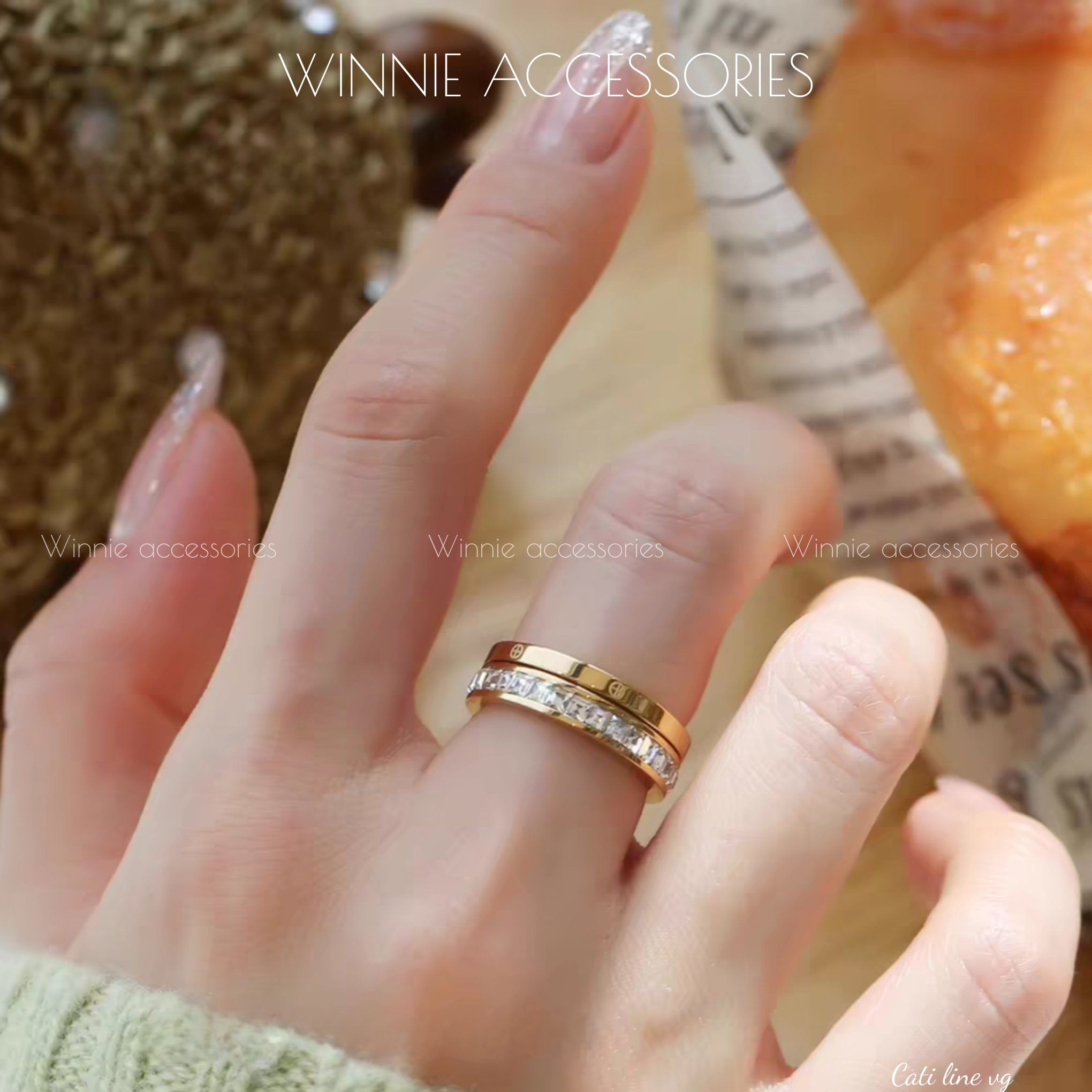  Nhẫn titan Cartier line VG 