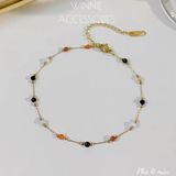  Lắc chân titan Pha lê màu 