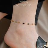  Lắc chân titan Pha lê màu 