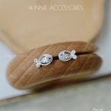  Hoa tai Bạc S925 Song ngư 