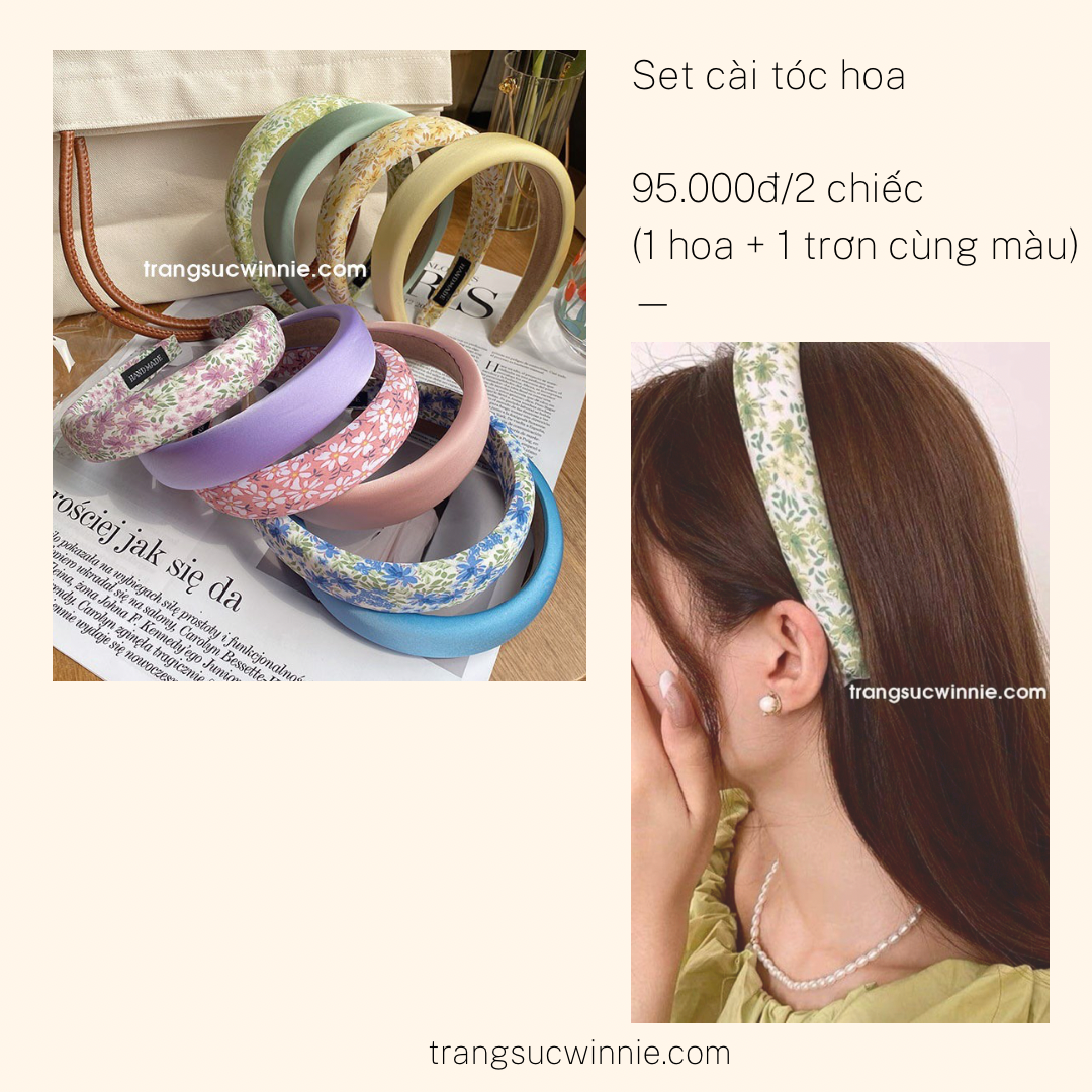  Cài tóc Hoa nhí xanh dương 