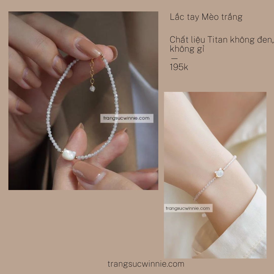  Lắc tay Mèo trắng 