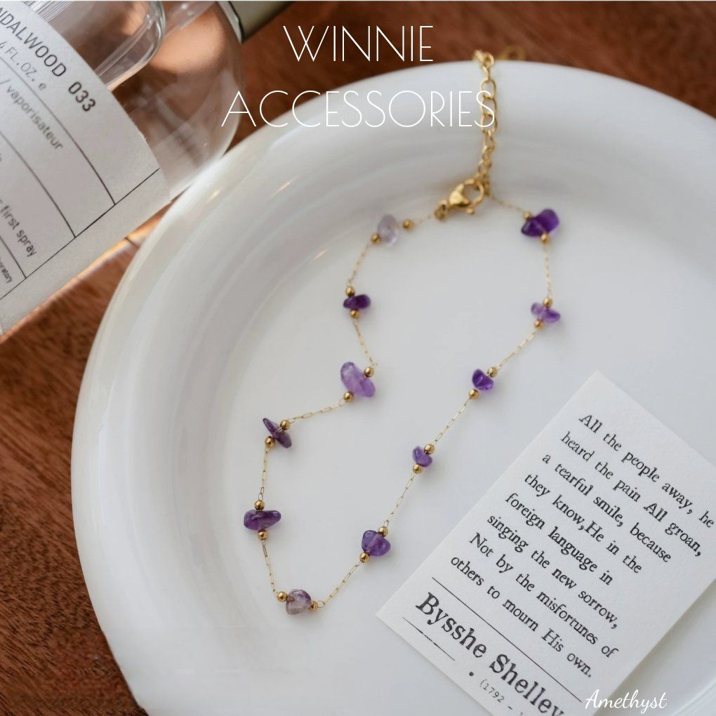  Lắc chân titan Amethyst 