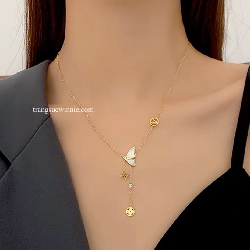 Dây chuyền titan Bướm nghiêng 
