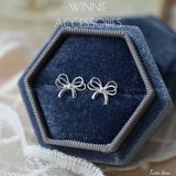  Hoa tai Bạc S925 Twin Bow 