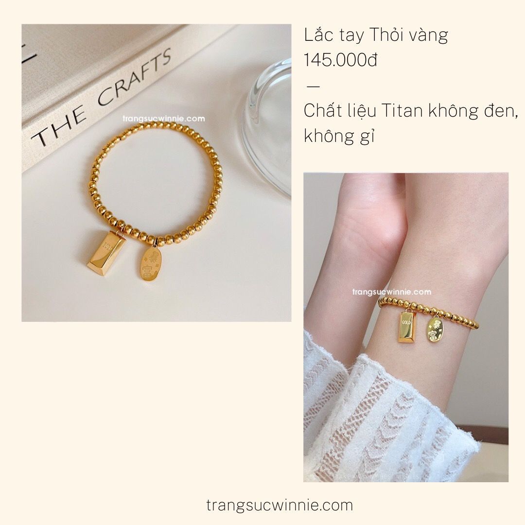  Lắc tay titan Thỏi vàng 