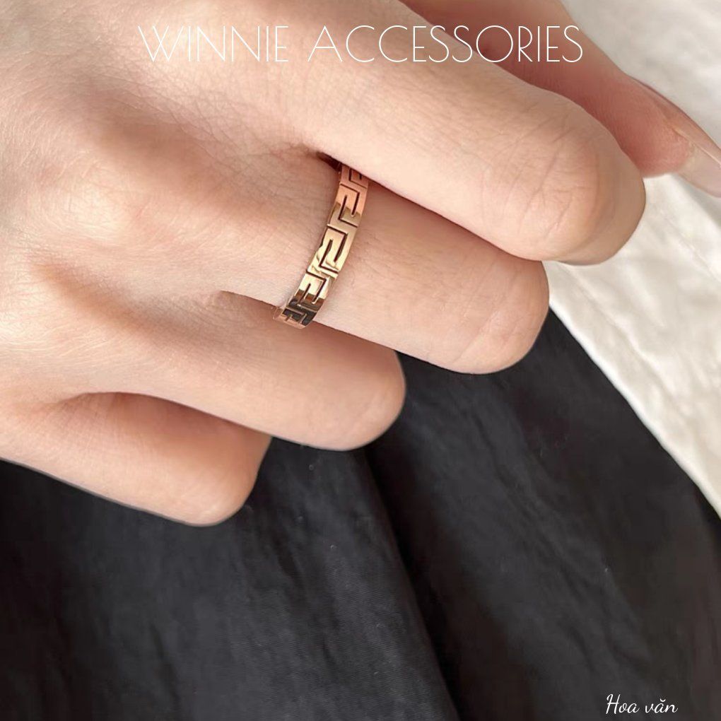  Nhẫn titan hoa văn VH 