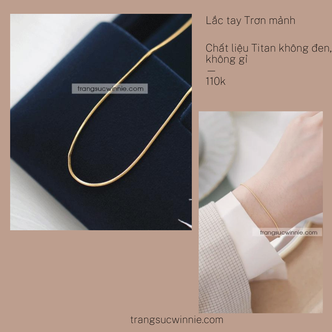  Lắc tay titan trơn mảnh VG 