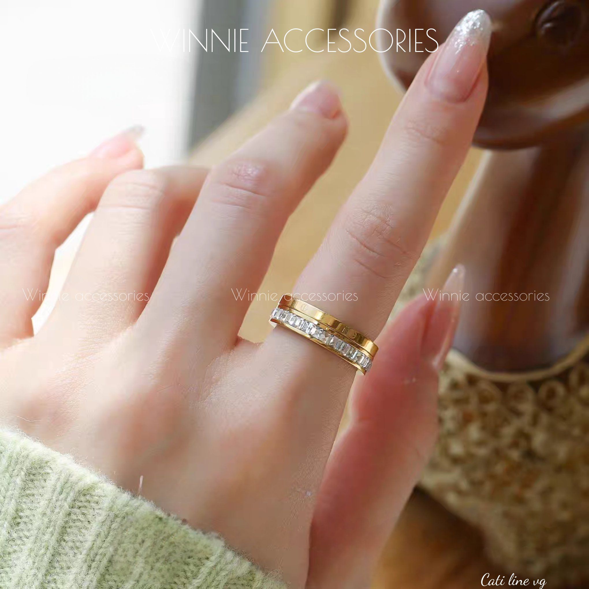  Nhẫn titan Cartier line VG 