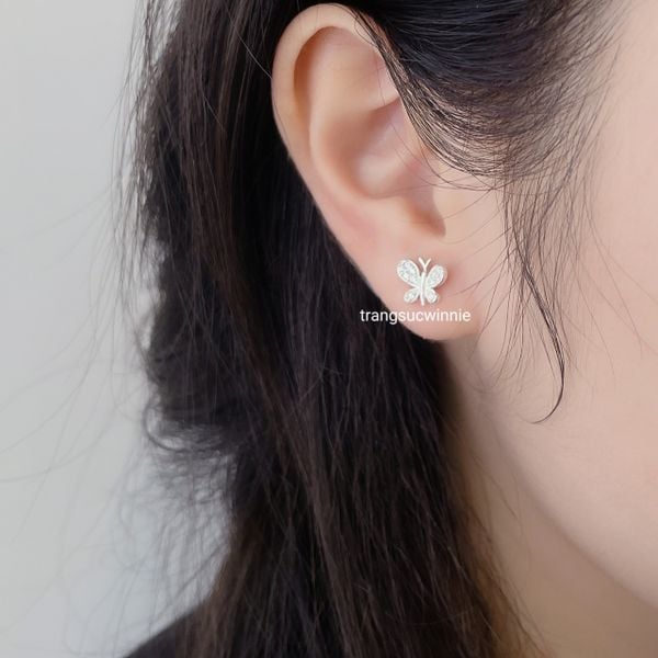 Hoa tai Bạc S925 Bướm 