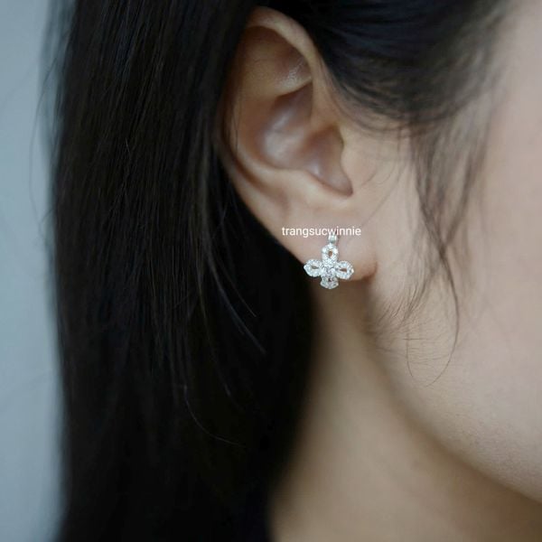  Hoa tai Bạc S925 Cross Flower 