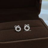  Hoa tai Bạc S925 Nơ tròn 