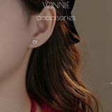  Hoa tai Bạc S925 Tim Nơ 