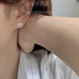  Hoa tai Bạc S925 Tim Nơ 