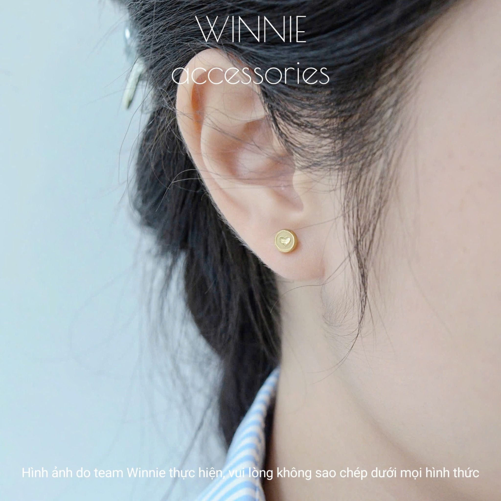  Hoa tai titan Bi tim tròn 