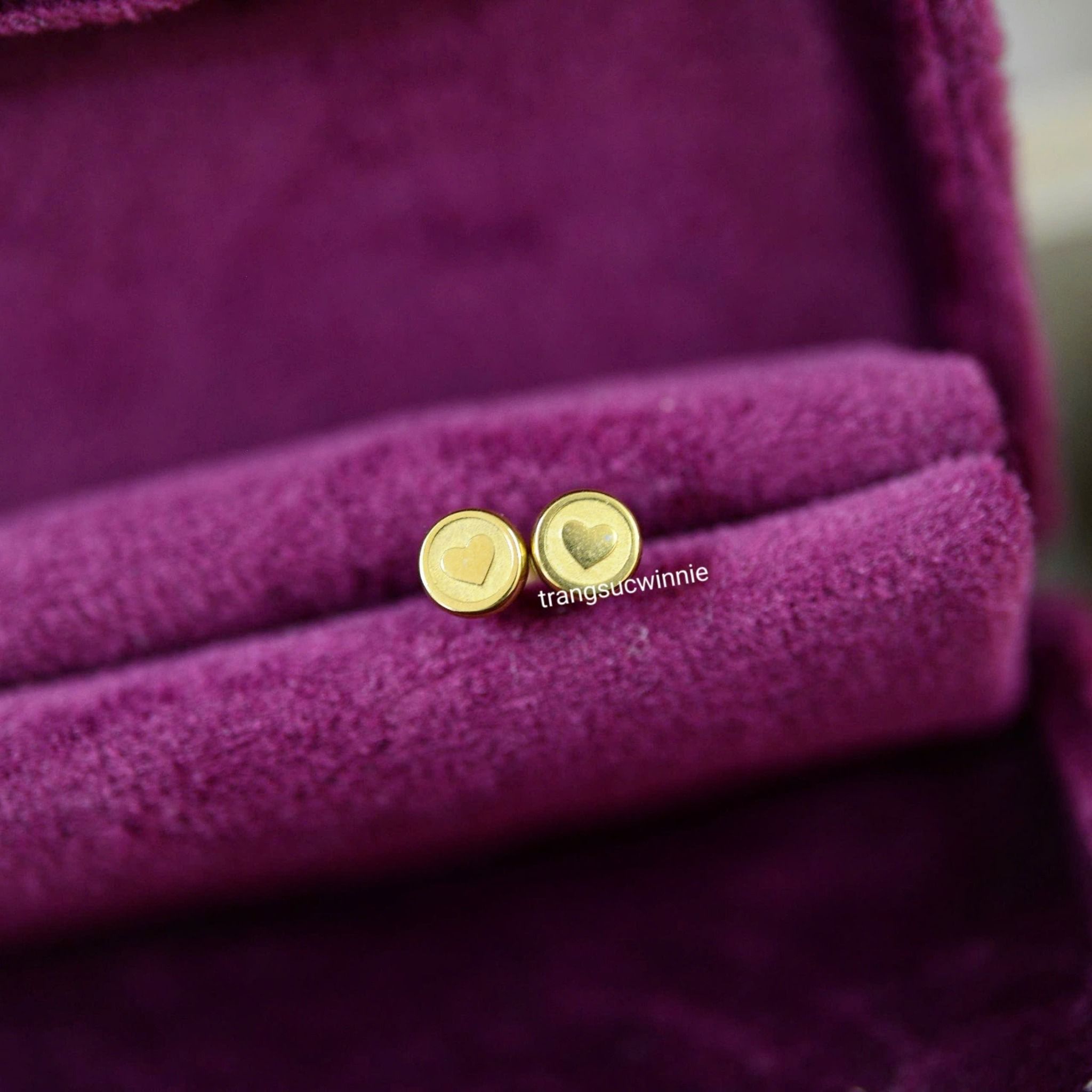  Hoa tai titan Bi tim tròn 