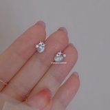  Hoa tai Bạc S925 Bling cat eye 