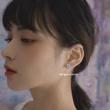  Hoa tai Bạc S925 Blue daisy 