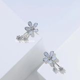  Hoa tai Bạc S925 Blue daisy 