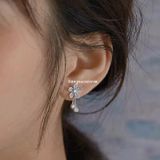  Hoa tai Bạc S925 Blue daisy 