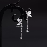  Hoa tai Bạc S925 Bướm dangle 
