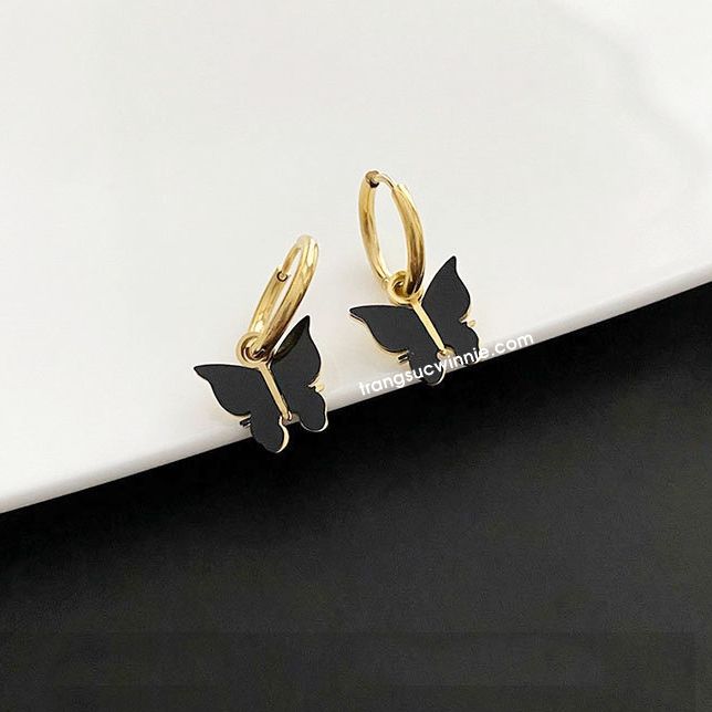  Hoa tai titan Bướm đen khoen 