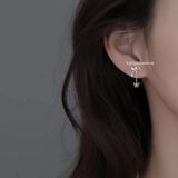  Hoa tai Bạc S925 Bướm tím dây 