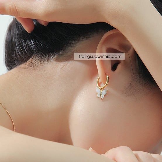  Hoa tai titan Bướm xà cừ khoen VG 