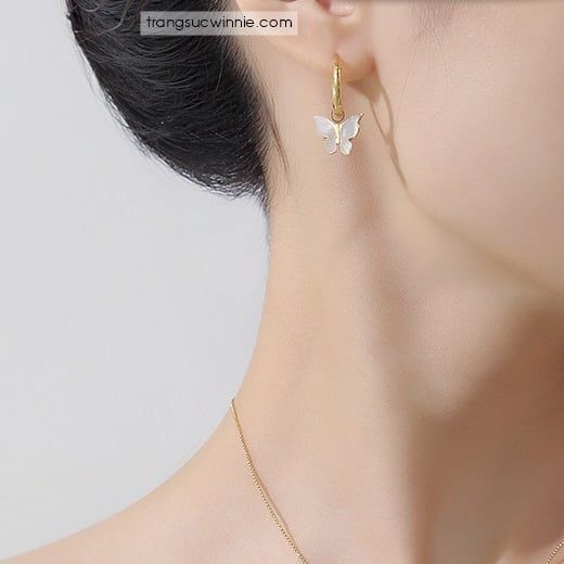  Hoa tai titan Bướm xà cừ khoen VG 