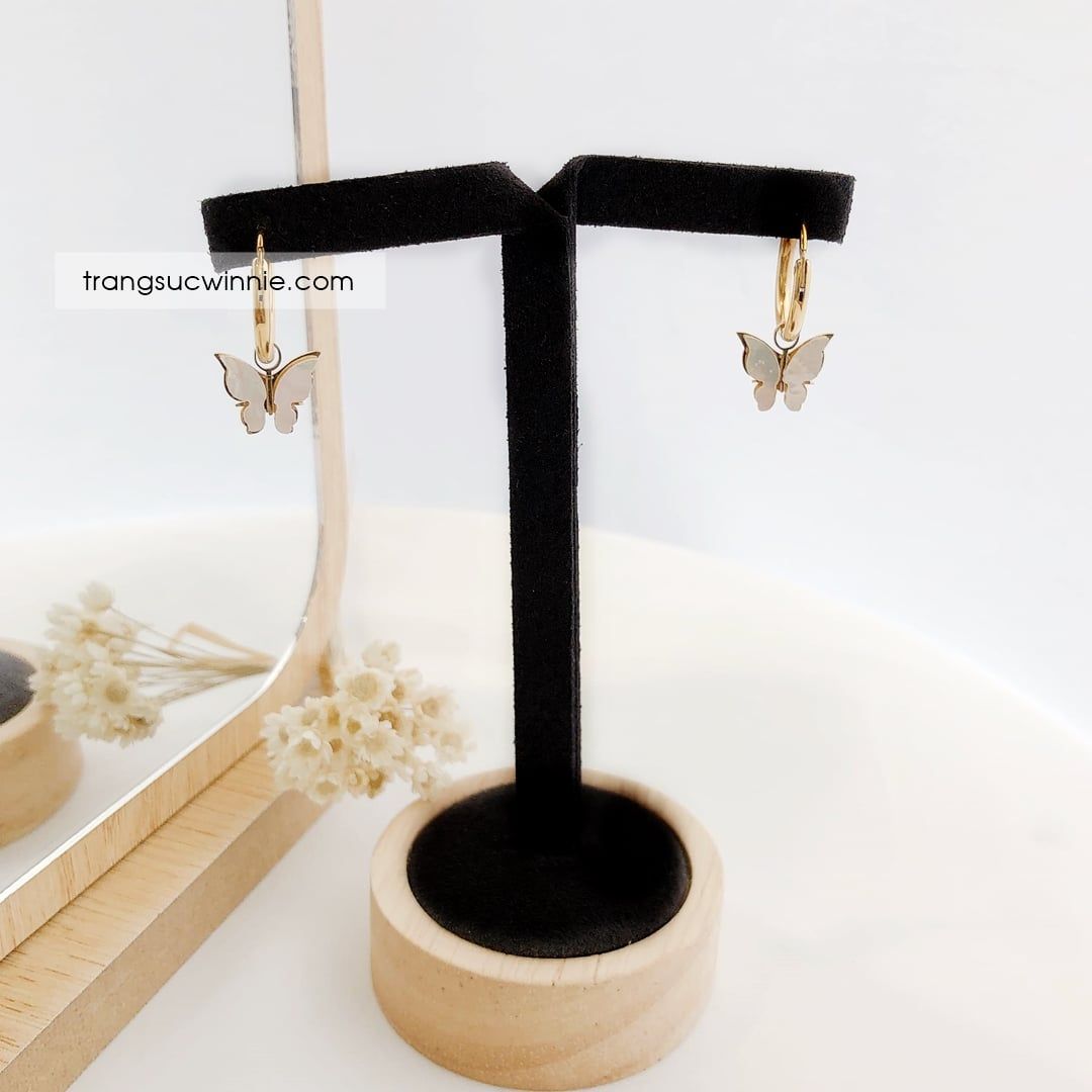  Hoa tai titan Bướm xà cừ khoen VG 