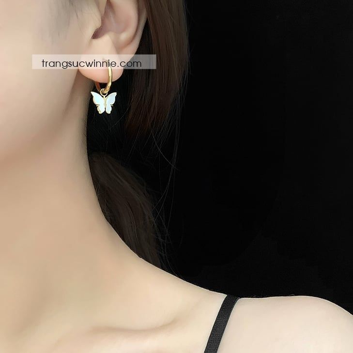  Hoa tai titan Bướm xà cừ khoen VG 