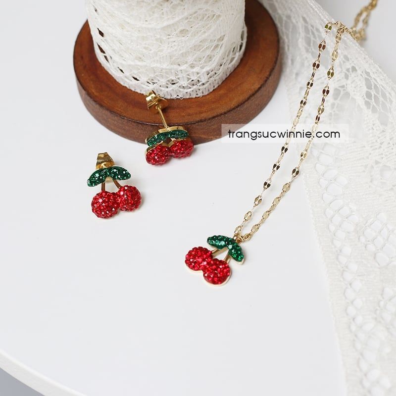  Hoa tai titan Cherry đỏ VG 