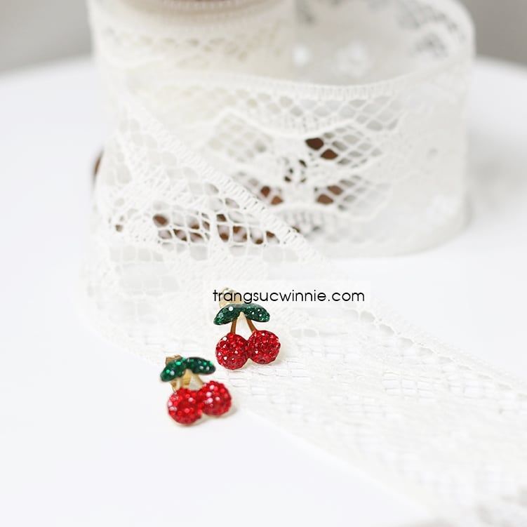  Hoa tai titan Cherry đỏ VG 