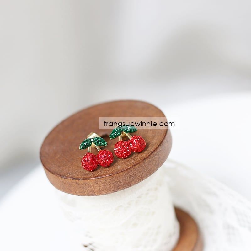  Hoa tai titan Cherry đỏ VG 