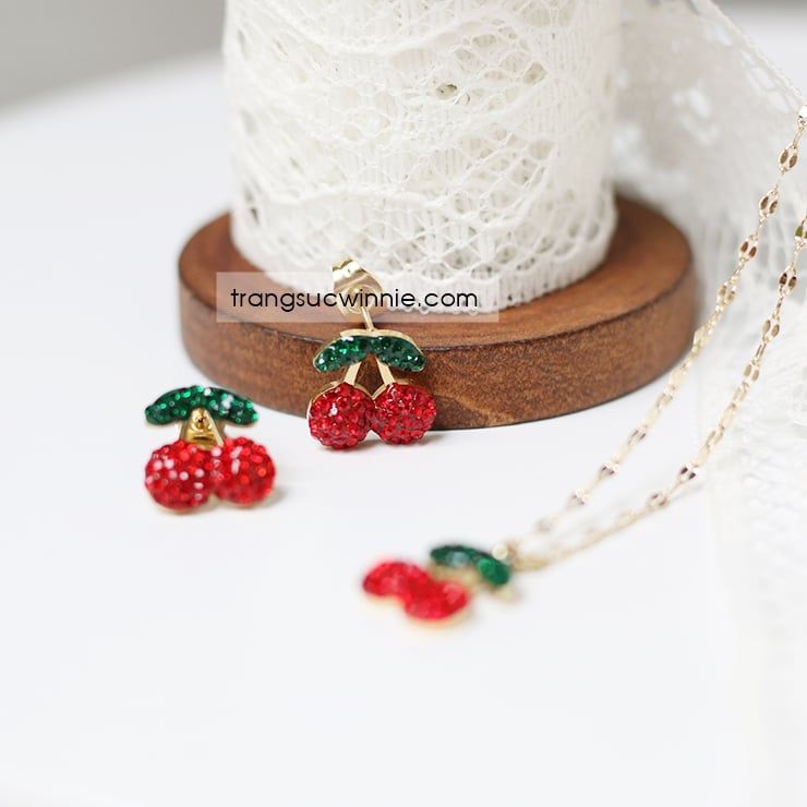  Hoa tai titan Cherry đỏ VG 
