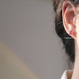  Hoa tai Bạc S925 Đá dâu 