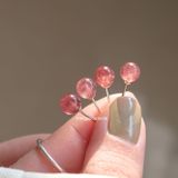  Hoa tai Bạc S925 Đá dâu 