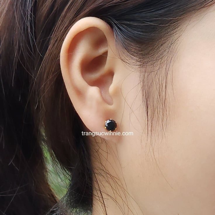  Hoa tai titan Diamond Đen 