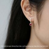  Hoa tai Bạc S925 Khoen Color heart 