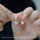  Hoa tai Bạc S925 Khoen Color heart 