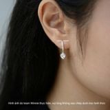  Hoa tai Bạc S925 Khoen Color heart 